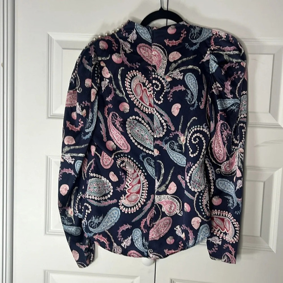 Thurley Long Sleeve High Neck Blouse size 6 Rent The Runway - Picture 2 of 7